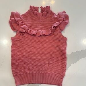 Janie and Jack Pink Knit Sleeveless Sweater